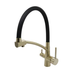 Commercial Brushed Gold Lever Mixer Kitchen Faucet Single Handle Pull Out Water Kitchen Tap