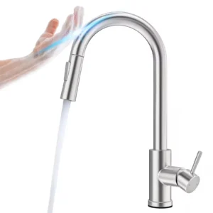 Luxury SUS304 Single-Handle Gourmet Pull-Down Smart Touch Sensor Kitchen Faucet 2-Way Water Saving Hot & Cold Mixers Tap