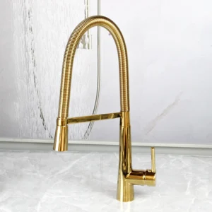 Unik Contemporary Spring Pull Down Spray Kitchen Single Handle Pull Out Kitchen Sink Faucet