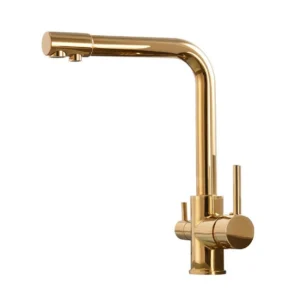Wholesale Brass Chrome Gold Dual Handle Water Tap Kitchen Faucet Tap Mixer