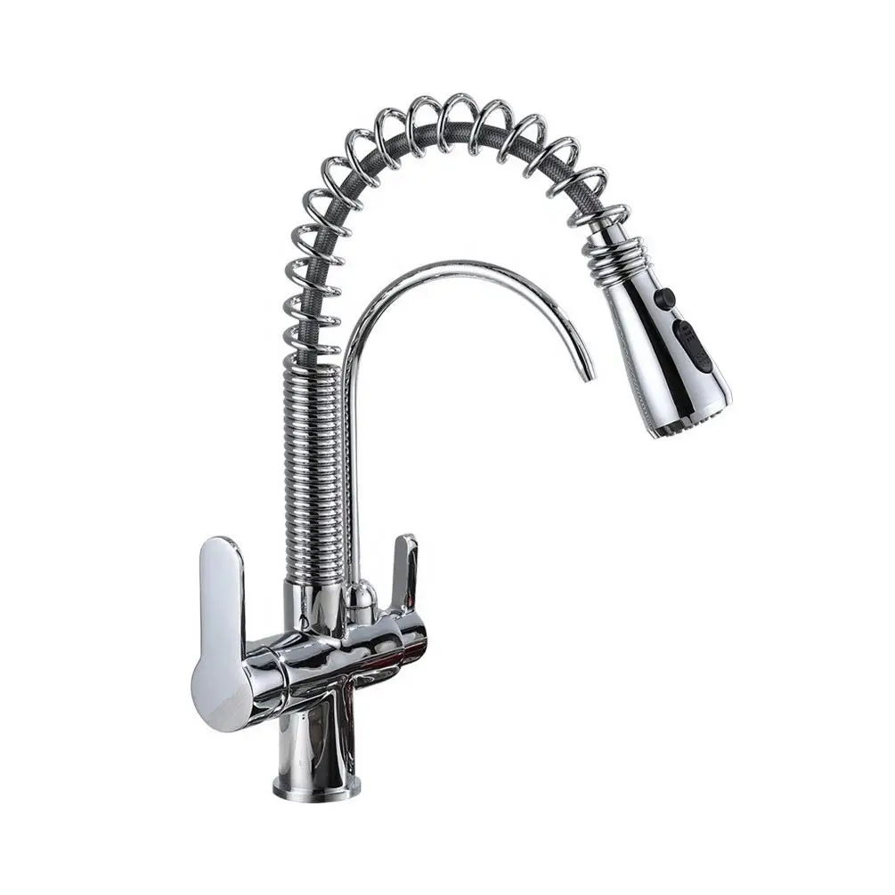 Modern Filter Kitchen Sink Faucet Spring Brass Rotating Folding Kitchen Faucet