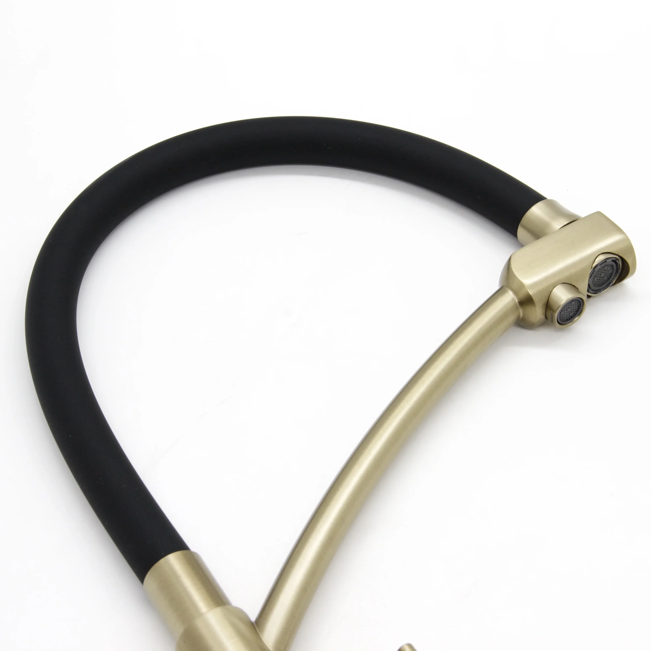 Commercial Brushed Gold Lever Mixer Kitchen Faucet Single Handle Pull Out Water Kitchen Tap - Image 3