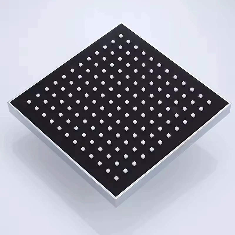 双手柄镀铬淋浴套装抛光不锈钢方形雨水头手持式喷雾器软喷雾图案陶瓷阀 - Image 4