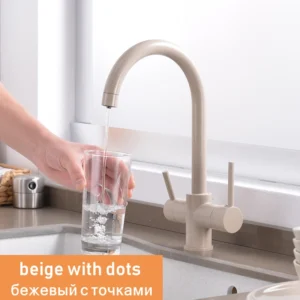 Modern Single Hole Kitchen Sink Faucet with 2 Handles and Heating 3-in-1 for Kitchen Faucet